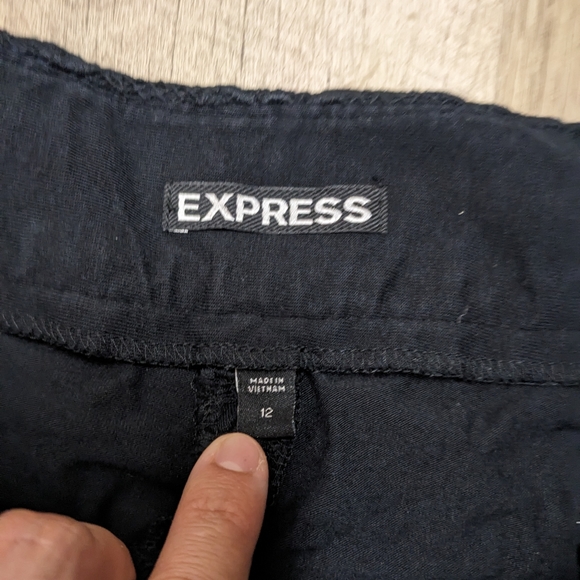 Express Black High Rise Shorts Knitted Lace Overlay Women's - Picture 8 of 8